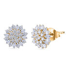 LUXURIANT DIAMOND - Lab Grown Diamant VS-EF SGL zertifiziert Ohrringe 925 Silber Gelbgold Vermeil ca. 1.00 ct