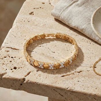 Wei&szlig;es Zirkonia 19cm Armband