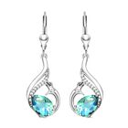 Pfau Triplett Quarz und weiße Zirkon-Ohrringe, 925 Silber platiniert ca. 4,63 ct