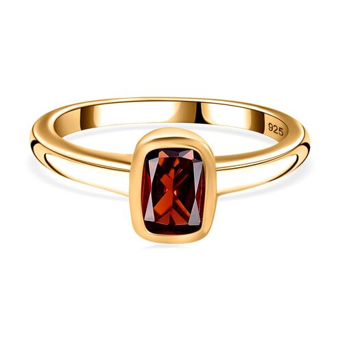 Natürlicher Mosambik Granat Ring, 925 Silber 750 Gelbgold Vermeil (Größe 18.00) ca. 1.11 ct image number 0