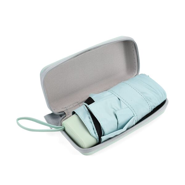 Sturmfester Pocketschirm mit Etui und UV-Schutz, Salbeigr&uuml;n image number 4