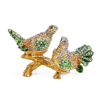 Zwei V&ouml;gel-Design Schmuckdose, 8x5cm, Mehrfarbig
