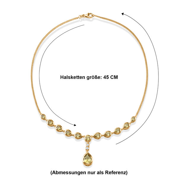 D'Joy AAA Ouro Verde-Quarz Halskette ca. 45 cm 925 Silber 750 Gelbgold vermeil ca. 11,08 ct. image number 5