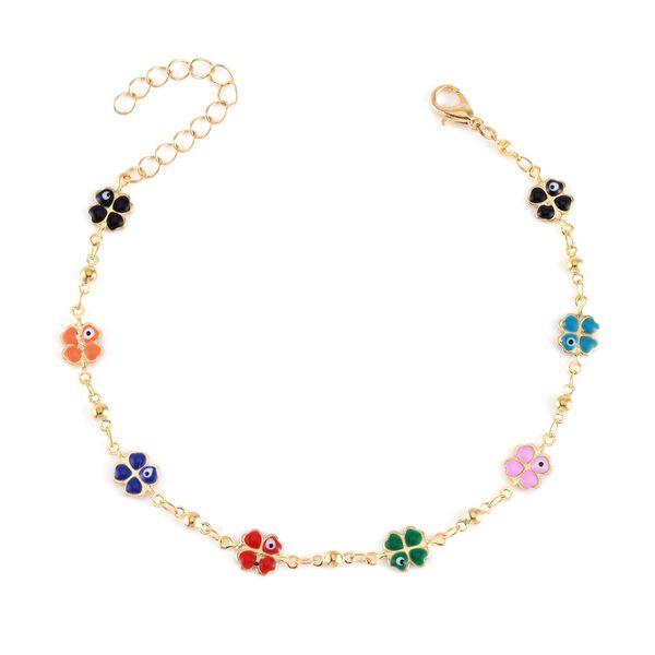 Mehrfarbiger Kristall, Weißer Kristall Schmuckset Eisen emailliert, Eisen Std Gelb image number 5