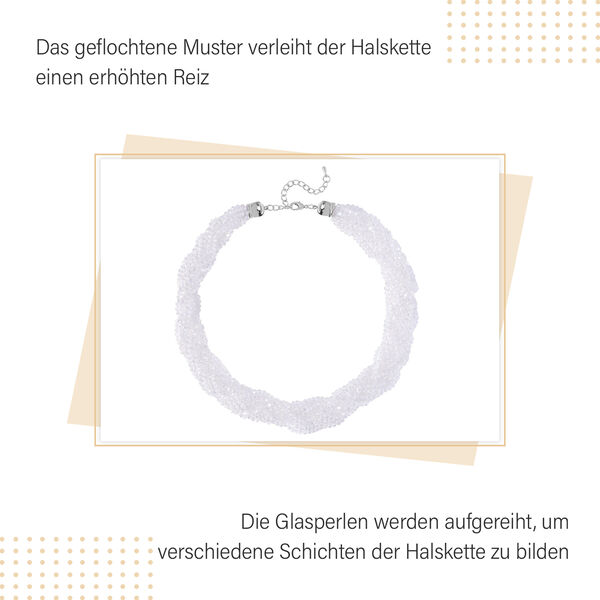 Geflochtene Glasperlen-Halskette image number 8