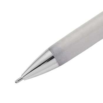 Olmec Jadeit Kugelschreiber mit poliertem Schaft, Wei&szlig;em Kristall und Legierungsmetall