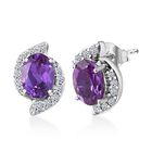 AAA Lab Grown Farbwechsel-Saphir, Lab Grown Diamant Ohrringe 417 Gold ca. 2.30 ct