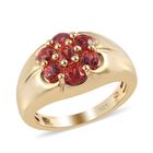 Roter Saphir Ring 925 Silber 585 Vergoldet image number 3
