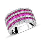 Rubin Zirkonia Ring, 925 Silber rhodiniert, (Größe 16.00)