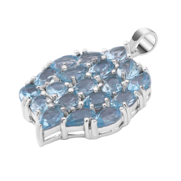 Himmelblauer Topas Anh&auml;nger, 925 Silber platiniert ca. 9,51 ct image number 3