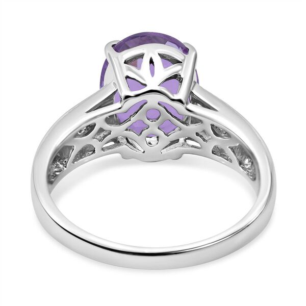 AA Rosa Amethyst und wei&szlig;er Zirkon-Ring - 4,72 ct. image number 3