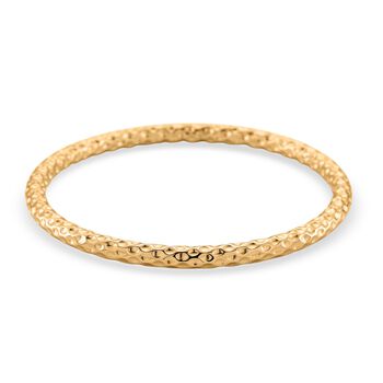 Designer-inspiriert- Ovaler-schliff, IP-Gelbbeschichtung 316L Edelstahl Armreif ca. 20 cm ca. 14,40g