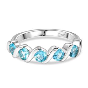 Djoy AA Betroka Blauer Apatit Meeresrauschen Ring 925 Silber rhodiniert (Größe 20.00) ca. 0.99 ct