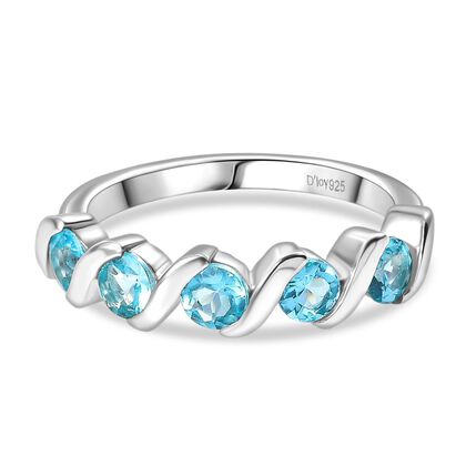 Djoy AA Betroka Blauer Apatit Meeresrauschen Ring 925 Silber rhodiniert (Gr&ouml;&szlig;e 20.00) ca. 0.99 ct