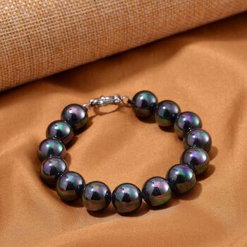 Pfaufarbenes Muschelkernperle Armband