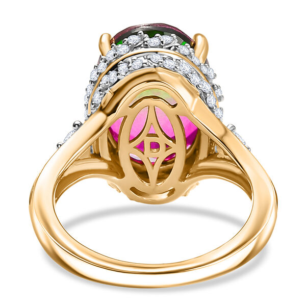 D'Joy Wassermelonen Triplett Quarz und Zirkon zweifarbiger Ring - 6,84 ct. image number 6