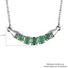 Kagem sambische Smaragd Halskette, ca. 45 cm, 925 Silber platiniert ca. 0.90 ct image number 6