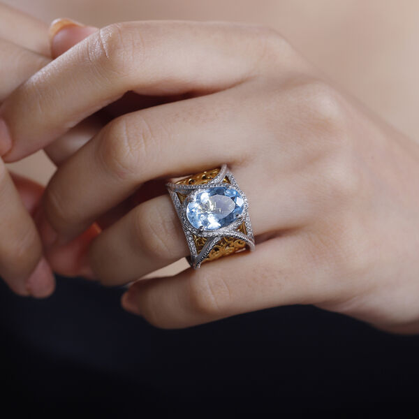 Himmelblauer Topas-Ring - 7,18 ct. image number 3