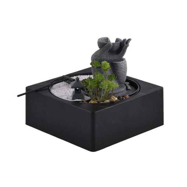 Indoor-Wasserbrunnen mit LED-Licht, 23x23x22 cm, Hand image number 9