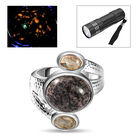 Handgearbeiteter, natürlicher Yooperlith und Labradorit-Ring, 925 Silber (Größe 19.00) ca. 6,23 ct