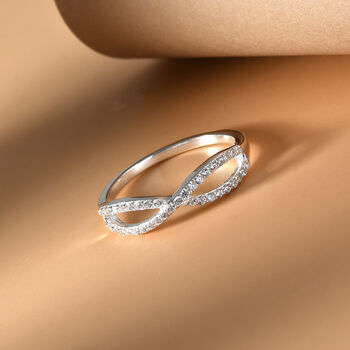 LUSTRO STELLA - Zirkonia-Infinity-Ring in Silber, 0,34 ct.