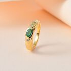 Kagem Sambischer Smaragd, weißer Zirkon Ring, 925 Silber vergoldet (Größe 16.00) ca. 0.49 ct image number 1