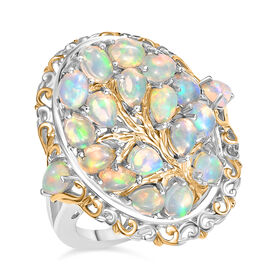 AA Natürlicher, äthiopischer Welo Opal Ring 925 Silber rhodiniert (Größe 20.00) ca. 2,08 ct