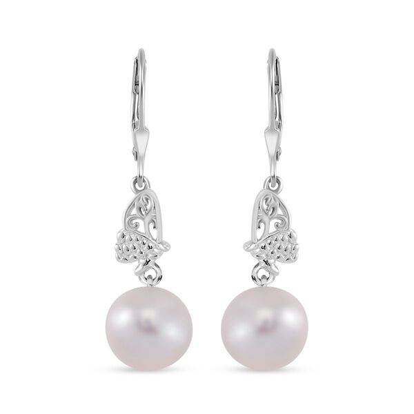 9-10mm wei&szlig;e Edison Perlen-Ohrringe