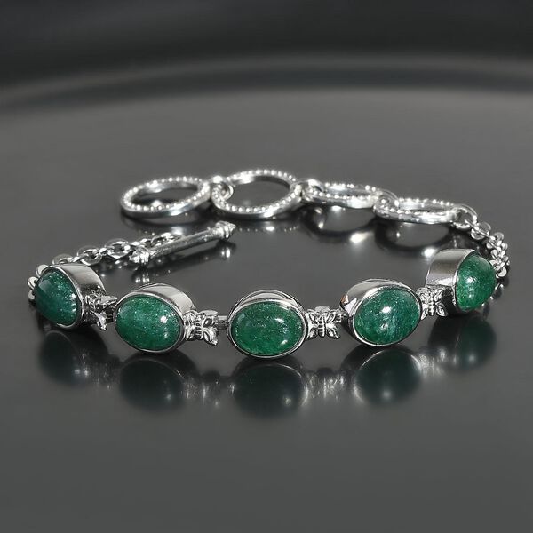 Grünes Aventurin Armband, ca. 19 cm, Edelstahl ca. 11,17 ct image number 2