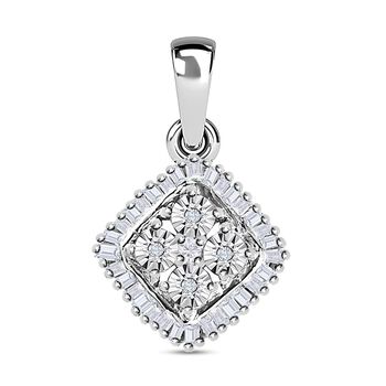 Wei&szlig;er Diamant P3 Anh&auml;nger 925 Silber rhodiniert ca. 0,15 ct.