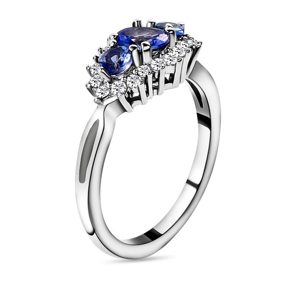 Tansanit und weißer Zirkon-Ring - 0,89 ct. image number 5