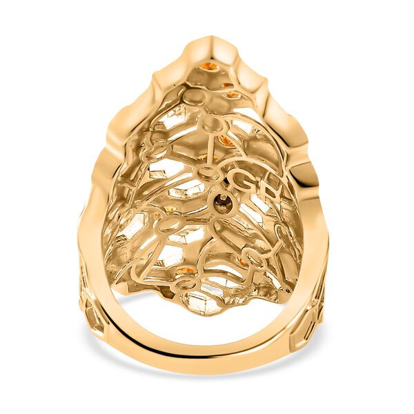 GP Honeycomb Kollektion- AA Citrin und Kanchanaburi blauer Saphir-Ring - 1,26 ct. image number 6