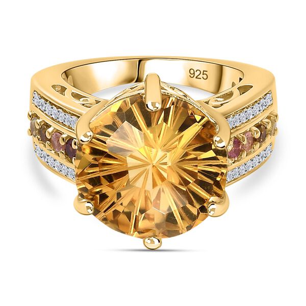 Citrin, mehrfarbiger Turmalin und Zirkon-Ring - 10,01 ct. image number 0