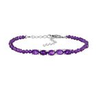 Afrikanischer Amethyst, Mehrfarbig Edelsteine Armband ca. 16.5 cm 925 Silber ca. 9,57 ct.