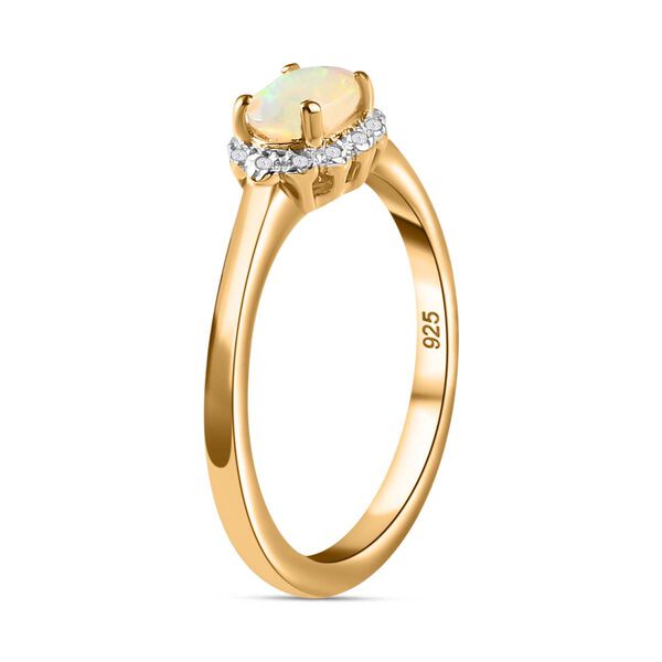 Natürlicher, äthiopischer Opal und Diamant Ring - 0,32 ct. image number 6