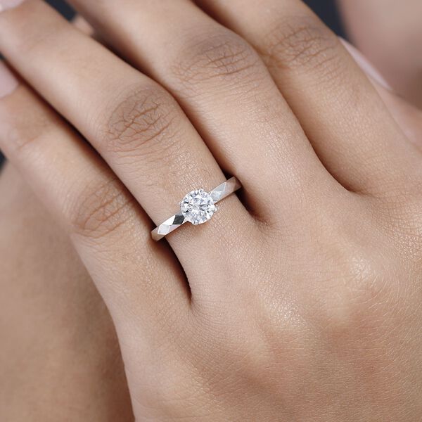 Moissanit Ring, 925 Silber platiniert - 0,90 ct. image number 4