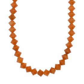 Rotes Aventurin Halskette ca. 50 cm Nickelfreies Messing platiniert ca. 1.55 ct