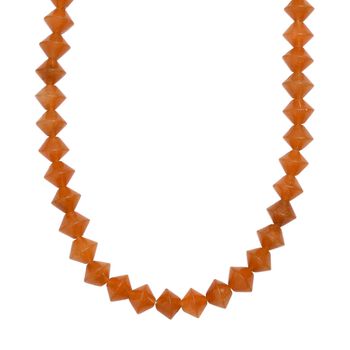 Rotes Aventurin Halskette ca. 50 cm mit 2.5 cm extender, Nickelfreies Messing platiniert ca. 250,00 ct