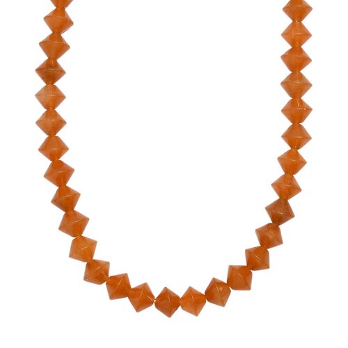 Rotes Aventurin Halskette ca. 50 cm Nickelfreies Messing platiniert ca. 1,55 ct. image number 0
