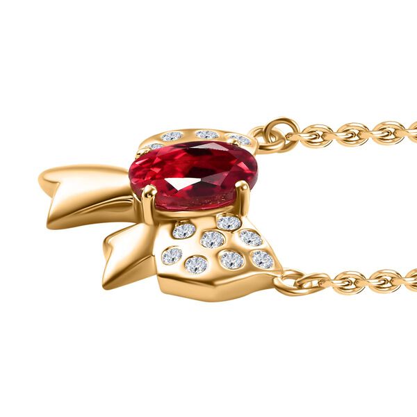 Labor Padparadscha Saphir und Zirkon Halskette, 45 cm - 3,17 ct. image number 4