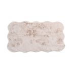 Kunstfell-Teppich mit Schaumstoffbasis, Wolkenform, 100x180 cm, Reinweiß