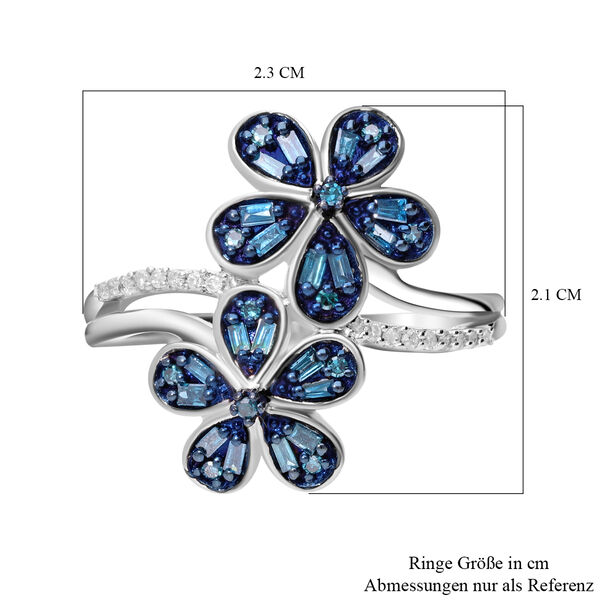 Blauer Diamant Ring, ca. 0.33 ct image number 4