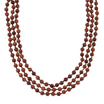 Dreilagige Gold Sandstein-Halskette, 150cm - 375 ct.