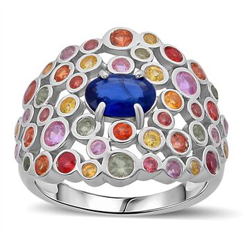 AA Blauer Saphir, Regenbogen Saphir Ring 925 Silber rhodiniert (Gr&ouml;&szlig;e 18.00) ca. 2.59 ct