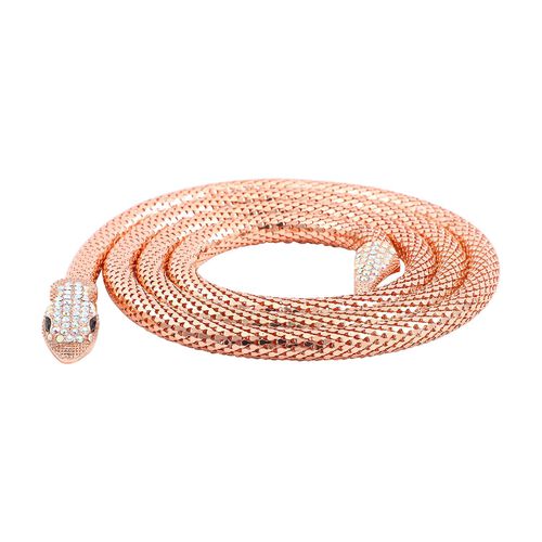 Kristall Schlange gewundene Halskette in Roségoldton - 2 ct. image number 0