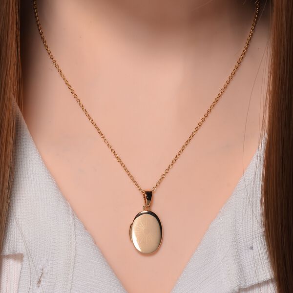 Medaillon-Anh&auml;nger mit Sonnenstrahl-Motiv und 45cm Kette image number 1