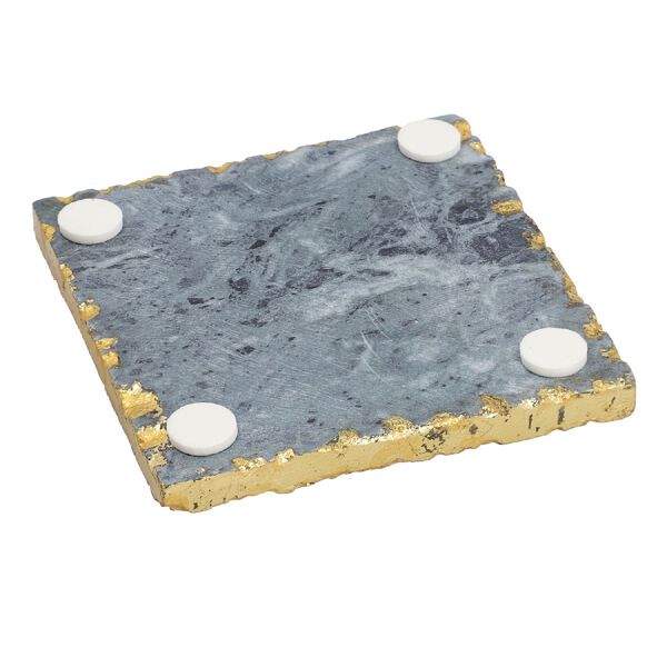 4er-Set, Marmor Untersetzer, quadratische Form, Gr&uuml;n image number 5