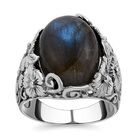 Royal Bali Kollektion - Labradorit Ring, 925 Silber (Größe 18.00) ca. 11.13 ct