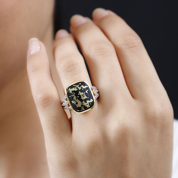 Goldenite und Zirkon Ring - 8,11 ct. image number 2