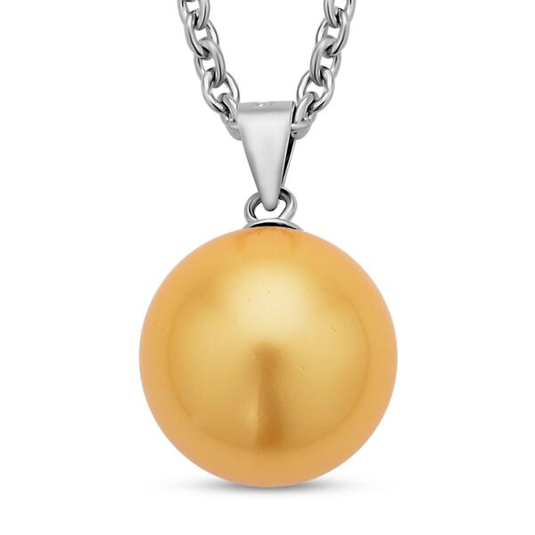 2er-Set, Goldener Muschelkernperlen-Anh&auml;nger und Ohrringe - 45 ct. image number 3